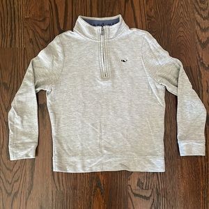 Vineyard Vines Gray Long Sleeve Quarter Zip Pullover Sweater - Size 7 - EUC